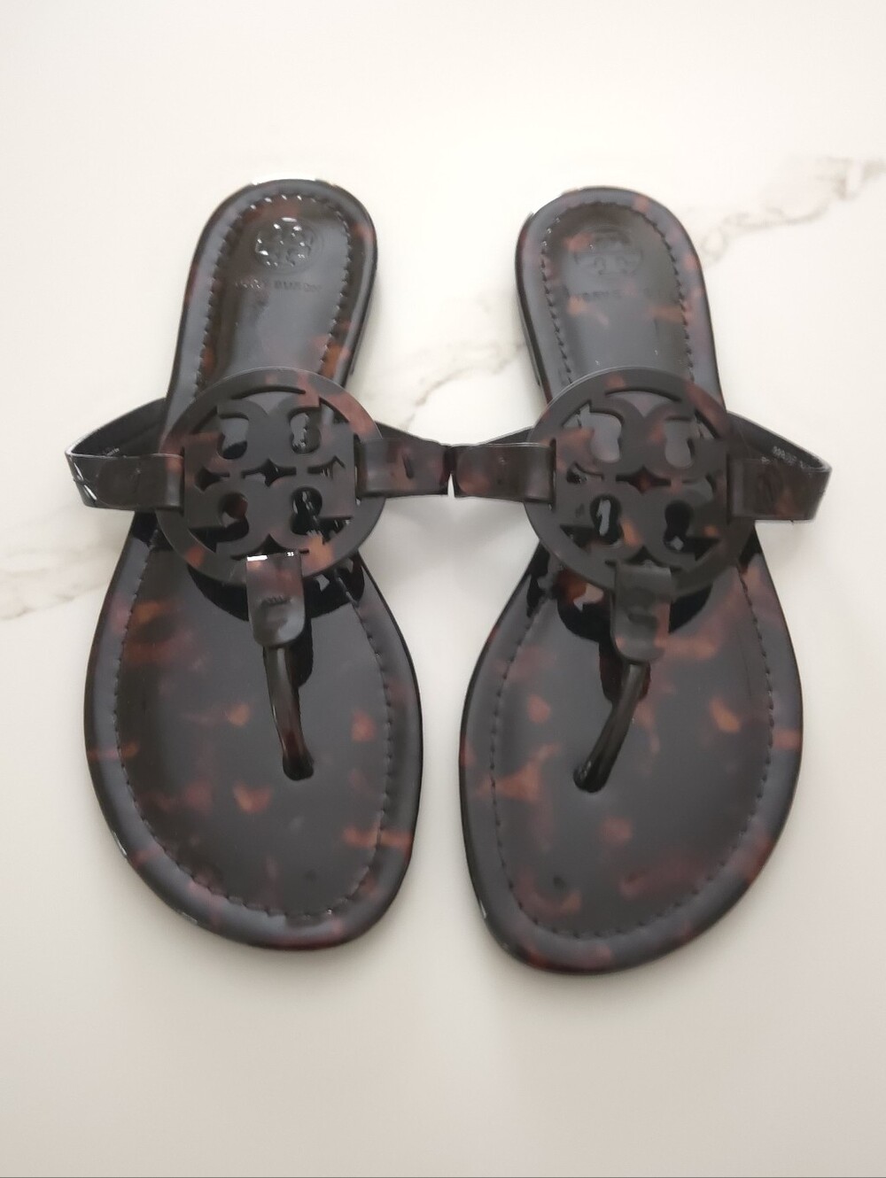 Tory Burch Tortoise Miller Thong Sandals - Brown